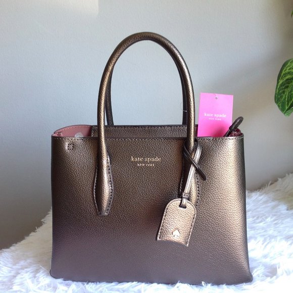 Kate Spade Eva Small Satchel Ash Metallic - Picture 1 of 13